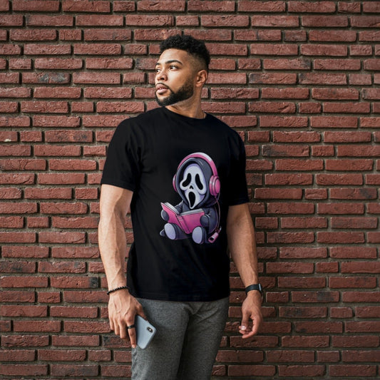 Black Ghost Printed Cotton Men's T shirt