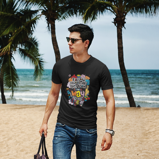 Black Follow Dreams Printed Cotton Men's T shirt